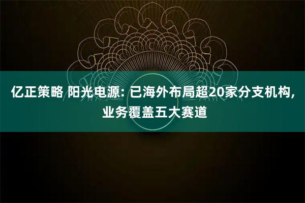 亿正策略 阳光电源: 已海外布局超20家分支机构, 业务覆盖五大赛道